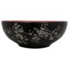 Countertop Basin Black and Red Round Î¦41x14 cm Ceramic