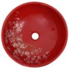 Countertop Basin Black and Red Round Î¦41x14 cm Ceramic