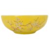 Countertop Basin White and Yellow Round Î¦41x14 cm Ceramic