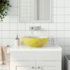 Countertop Basin White and Yellow Round Î¦41x14 cm Ceramic