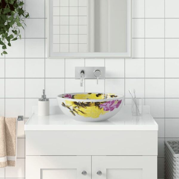 Countertop Basin Multicolour Round Î¦41x14 cm Ceramic