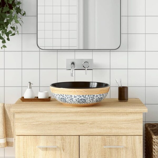 Countertop Basin Multicolour Round Î¦41x14 cm Ceramic