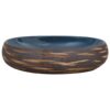 Countertop Basin Brown and Blue Oval 59x40x15 cm Ceramic