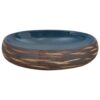 Countertop Basin Brown and Blue Oval 59x40x15 cm Ceramic