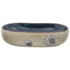 Countertop Basin Sand and Blue Oval 59x40x14 cm Ceramic