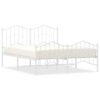 Metal Bed Frame without Mattress with FootboardÂ White 135x190cm