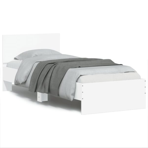 Bed Frame without Mattress with Headboard White 90x190 cm Single