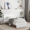 Bed Frame without Mattress with Headboard White 90x190 cm Single