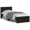Bed Frame without Mattress with Headboard Black 90x190 cm Single