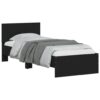 Bed Frame without Mattress with Headboard Black 90x190 cm Single
