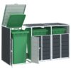 Wheelie Bin Storage for Triple Bins Anthracite 216x81x115 cm Steel