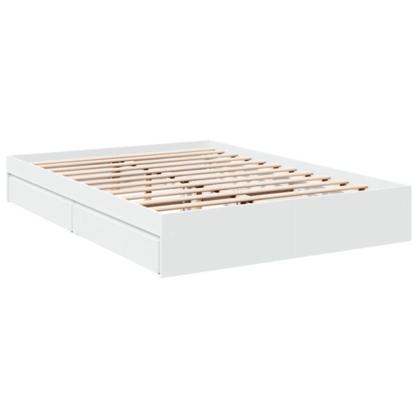 8721102623035_g_en_hd_1.jpg Bed Frame with Drawers without Mattress White 150x200 cm King Size