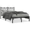 Metal Bed Frame without Mattress with Headboard Black 120x190cm