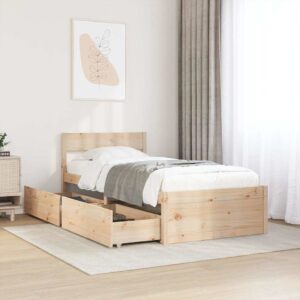 Bed Frame without Mattress 90x190 cm Single Solid Wood Pine