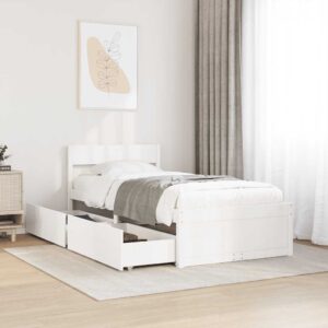 Bed Frame without Mattress White 90x190 cm Single Solid Wood Pine