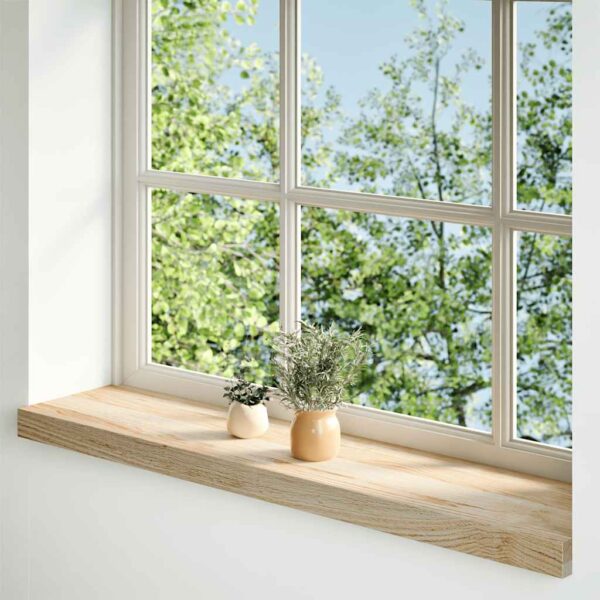 Window Sills 2 pcsÂ Untreated 90x20x2 cm Solid Wood Oak