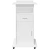 Lectern with Wheels & Drawer White 55x55x107 cm Engineered Wood