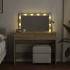 Dressing Table with LED Sonoma Oak 100x40x120 cm
