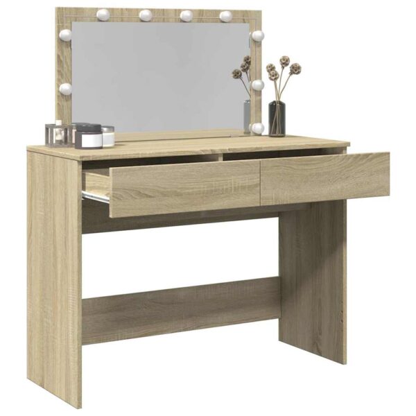 Dressing Table with LED Sonoma Oak 100x40x120 cm