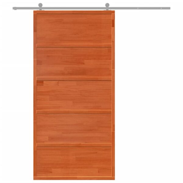 Barn Door Wax Brown 100x208 cm Solid Wood Pine