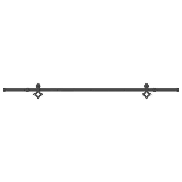 Sliding Door Hardware Kit 213.5 cm Steel Black