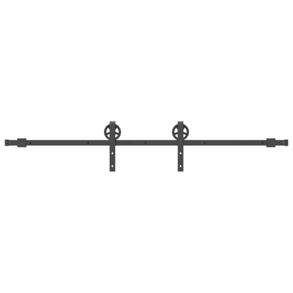 Sliding Door Hardware Kit 200 cm Steel Black