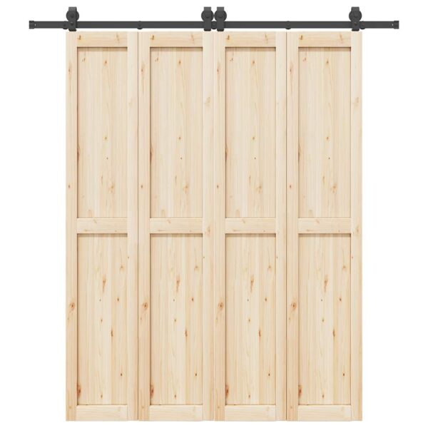 Sliding Door Hardware Kit 200 cm Steel Black