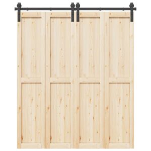 Sliding Door Hardware Kit 183 cm Steel Black