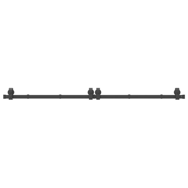 Sliding Door Hardware Kit 200 cm Steel Black
