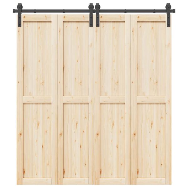 Sliding Door Hardware Kit 200 cm Steel Black