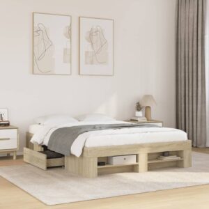 Bed Frame without Mattress Sonoma Oak 120x190 cm Small Double Engineered Wood