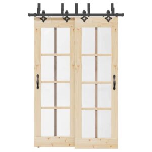 Sliding Door Hardware Kit 152,5 cm Steel Black