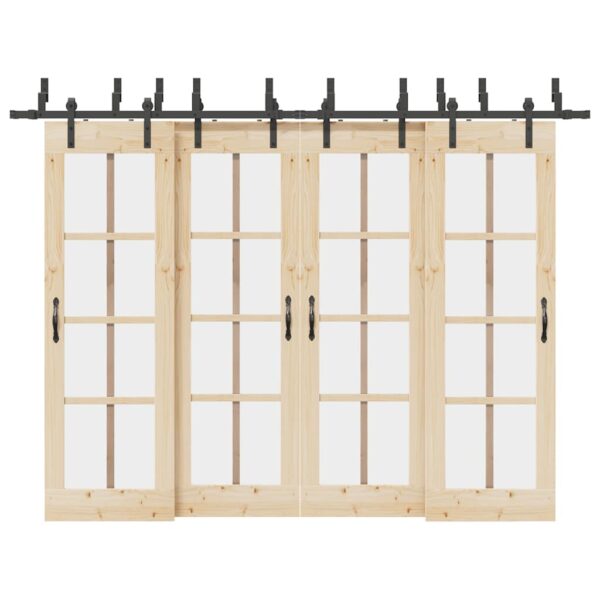 Sliding Door Hardware Kit 305 cm Steel Black