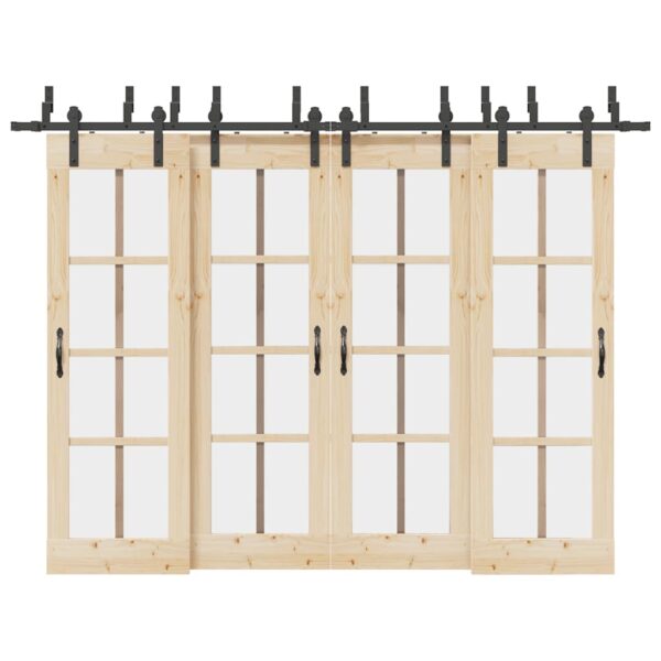 Sliding Door Hardware Kit 305 cm Steel Black