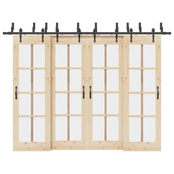 Sliding Door Hardware Kit 305 cm Steel Black