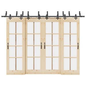 Sliding Door Hardware Kit 305 cm Steel Black