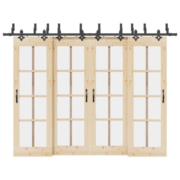 Sliding Door Hardware Kit 305 cm Steel Black