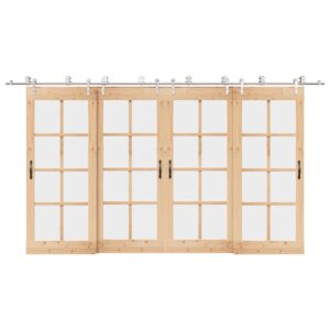 Sliding Door Hardware Kit 400 cm Stainless Steel Silver