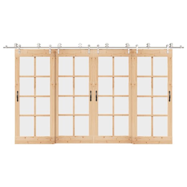 Sliding Door Hardware Kit 400 cm Stainless Steel Silver