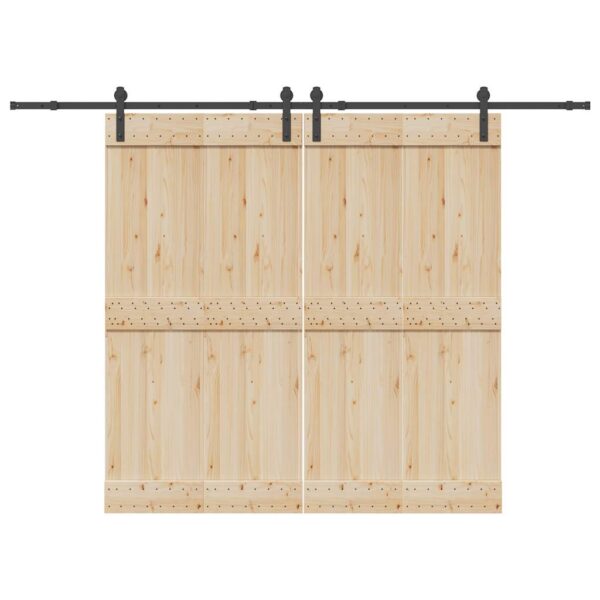 Sliding Door Hardware Kit 305 cm Steel Black