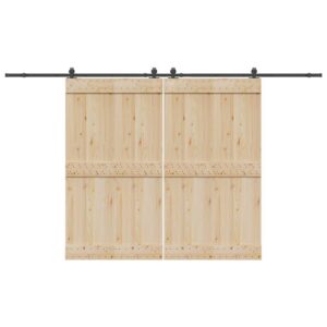 Sliding Door Hardware Kit 366 cm Steel Black