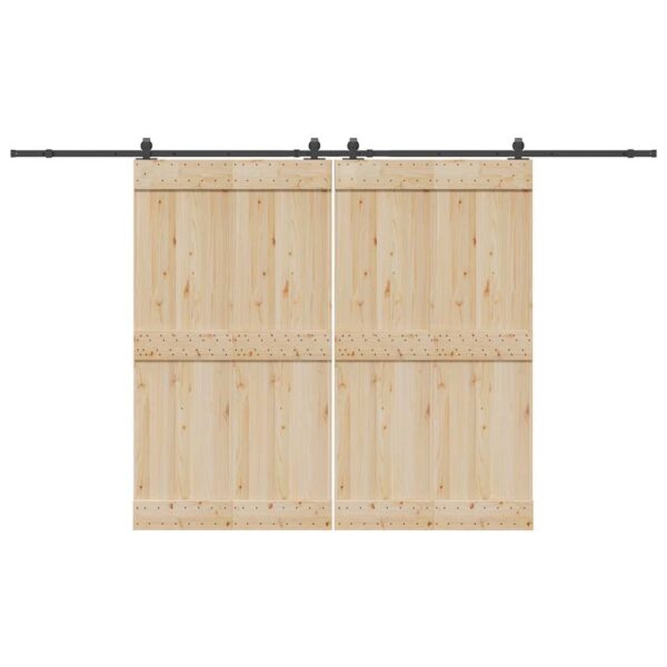 Sliding Door Hardware Kit 366 cm Steel Black