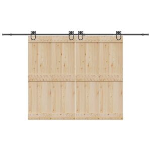 Sliding Door Hardware Kit 366 cm Steel Black