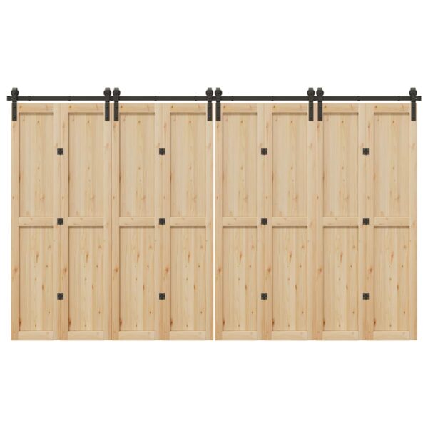 Sliding Door Hardware Kit 366 cm Steel Black