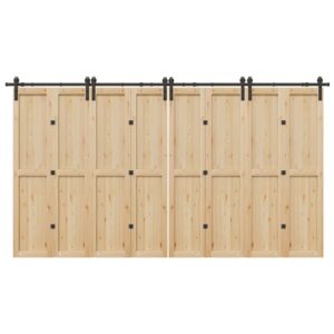 Sliding Door Hardware Kit 400 cm Steel Black