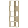 Corner Bookcase 5-Tier Sonoma Oak 50x50x179 cm Engineered Wood