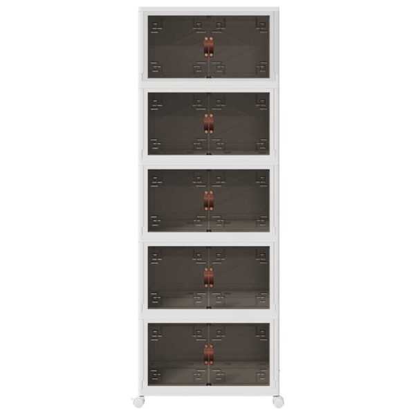 Stackable Storage Box with Wheels 5-Tier 75 L 64x40x179 cm