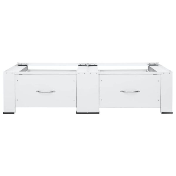 Double Washing Machine Pedestal with Drawers White