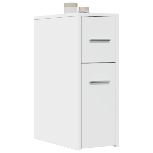 8721158400758_m_en_hd_1.jpg Narrow Bathroom Cupboard with Wheels White Engineered Wood