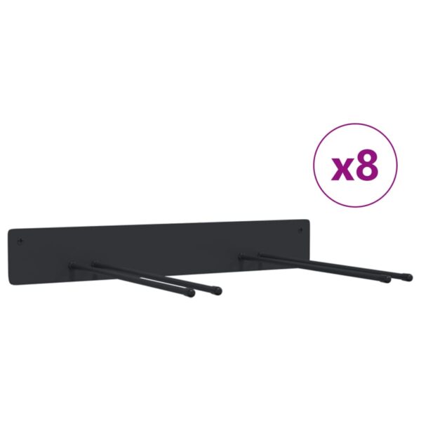 Garden Tool Storage Racks Wall Mounted 8 pcs BlackÂ Steel